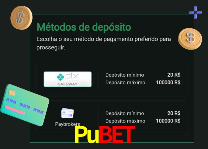 O cassino Pubet oferece uma grande variedade de métodos de pagamento